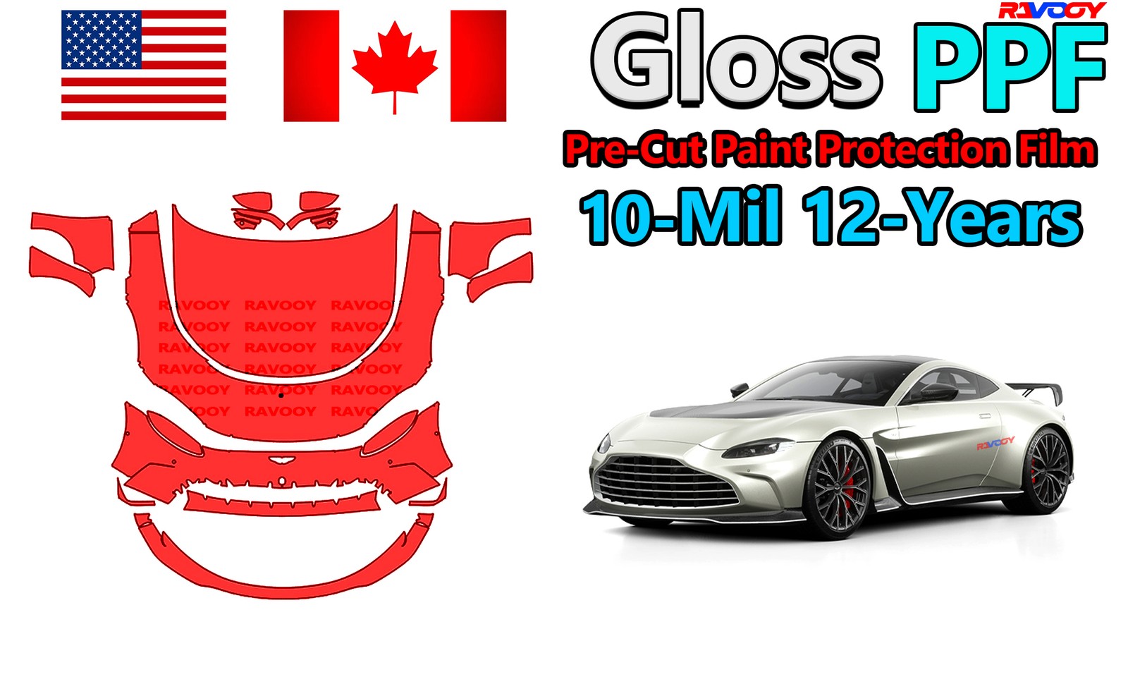PreCut PPF Paint Protection Film For Aston Martin Vantage V12 Coupe 2022-2023