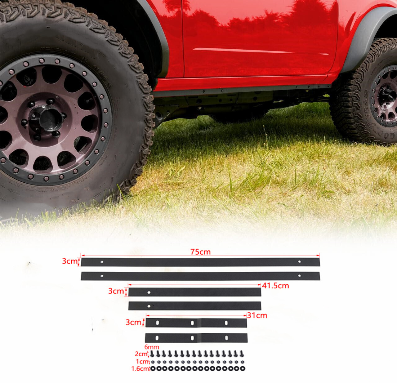 Pinch Weld Cover Fit for Ford Bronco 2-Door 2021-2023 Trail Armor Rocker Panels