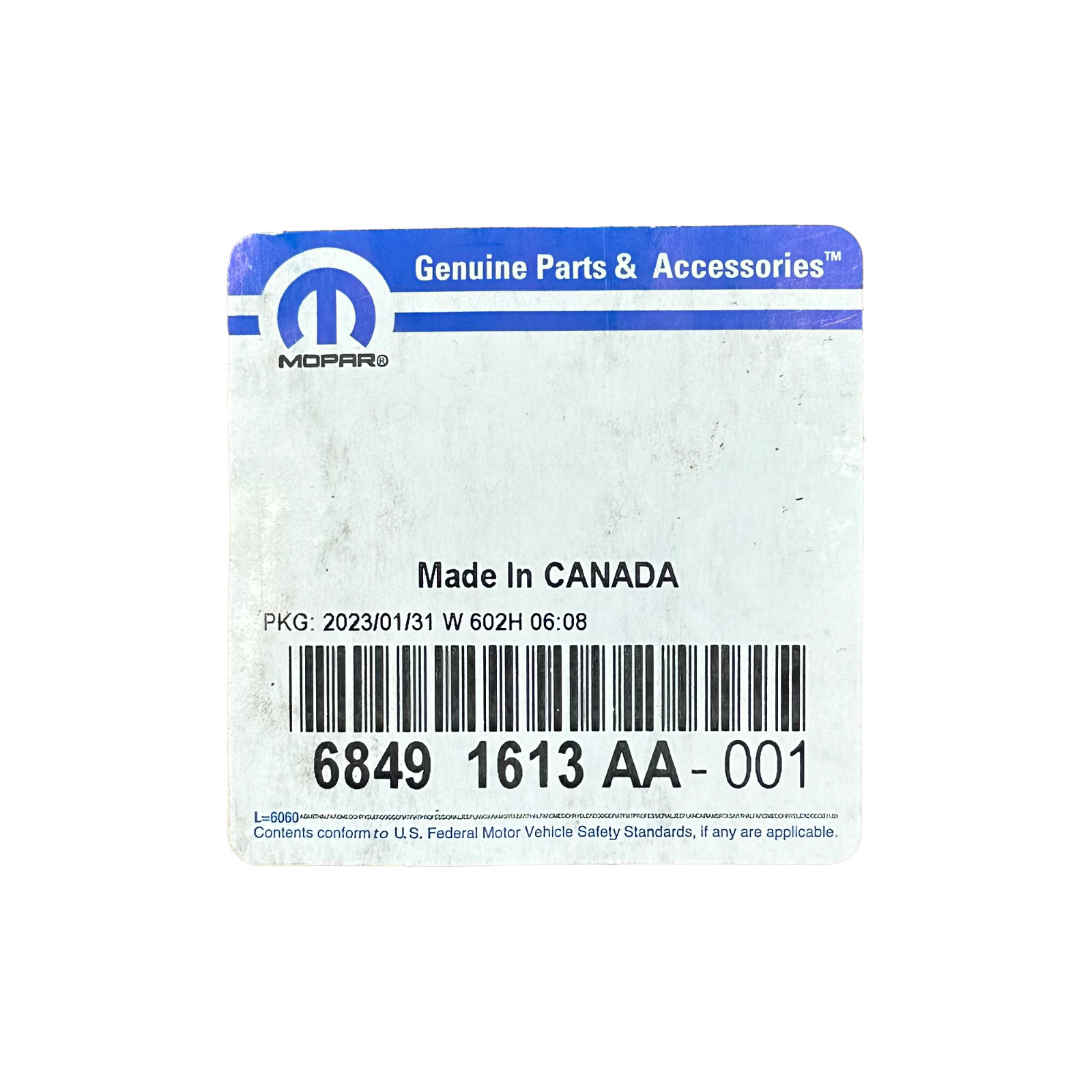 2012-23 Dodge Durango Genuine Mopar Anti-Chip Film Left Driver 68491613AA