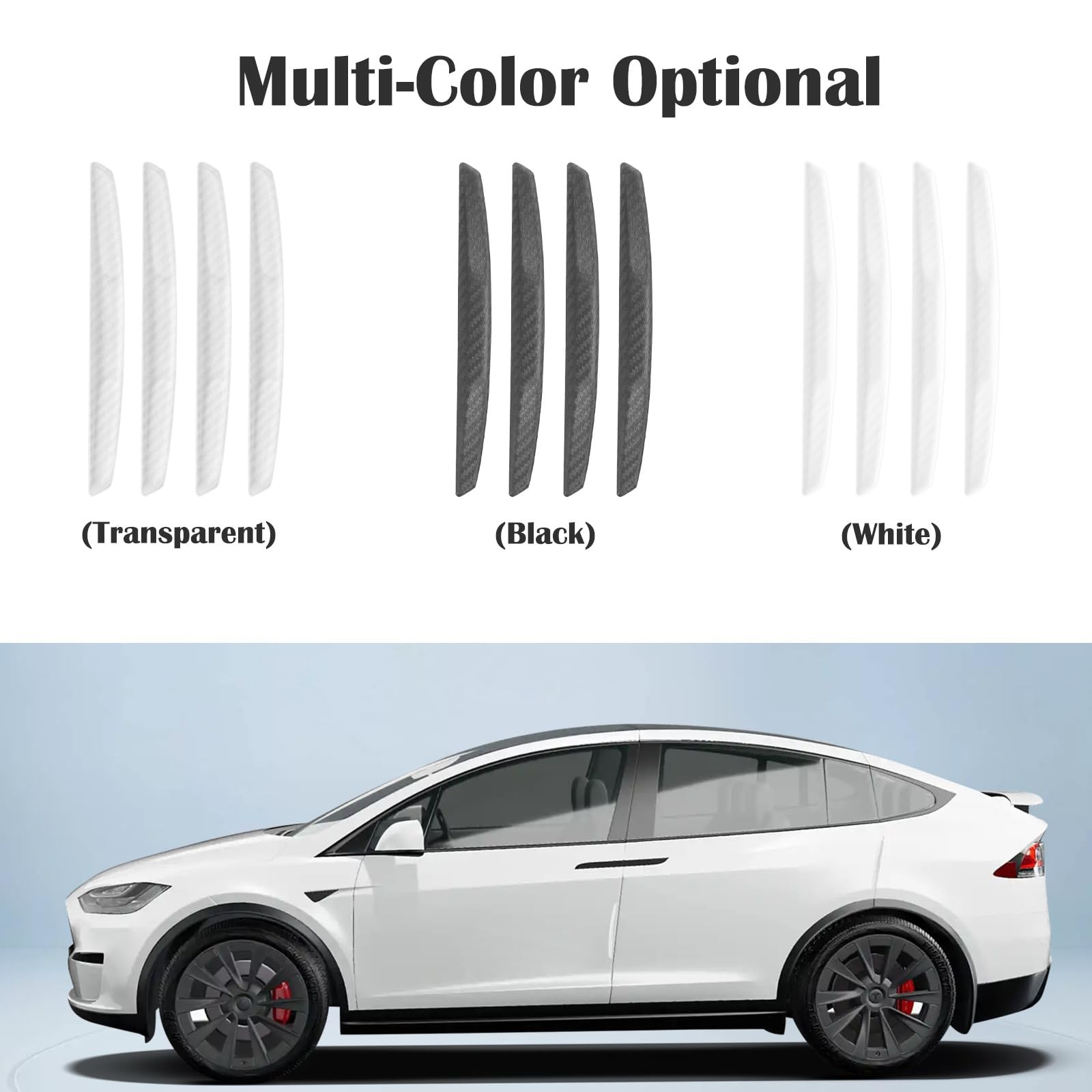 WORCAS 4Pcs Universal Car Door Edge Guards，Silicone 6*0.6INCH, Transparent