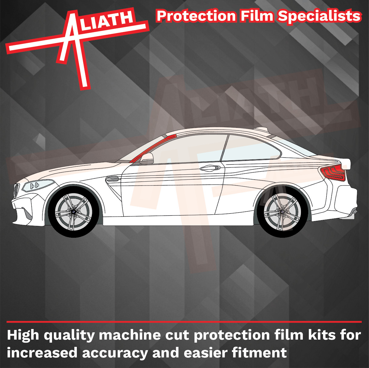 Fit BMW 2-series M2 16-21 A-pillars CLEAR Stone Chip Guard Paint Protection Film