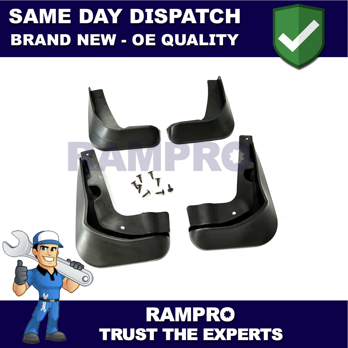 Tailored Mud Flaps Set of 4 For Ford Focus Saloon 2012-2018 Rampro
