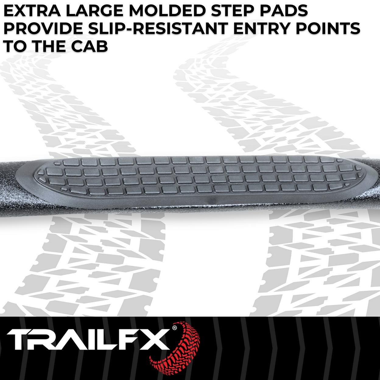 TrailFX A0056T With Step Pads 3 In Round Bent 90 Degree Powder Coated Black Stee