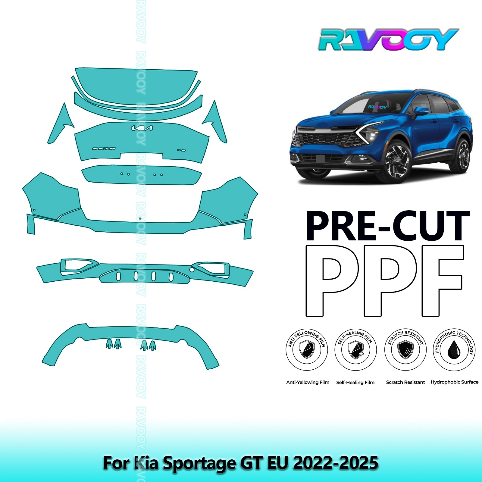 PreCut Paint Protection PPF Kit For Kia Sportage GT EU 2022-2025
