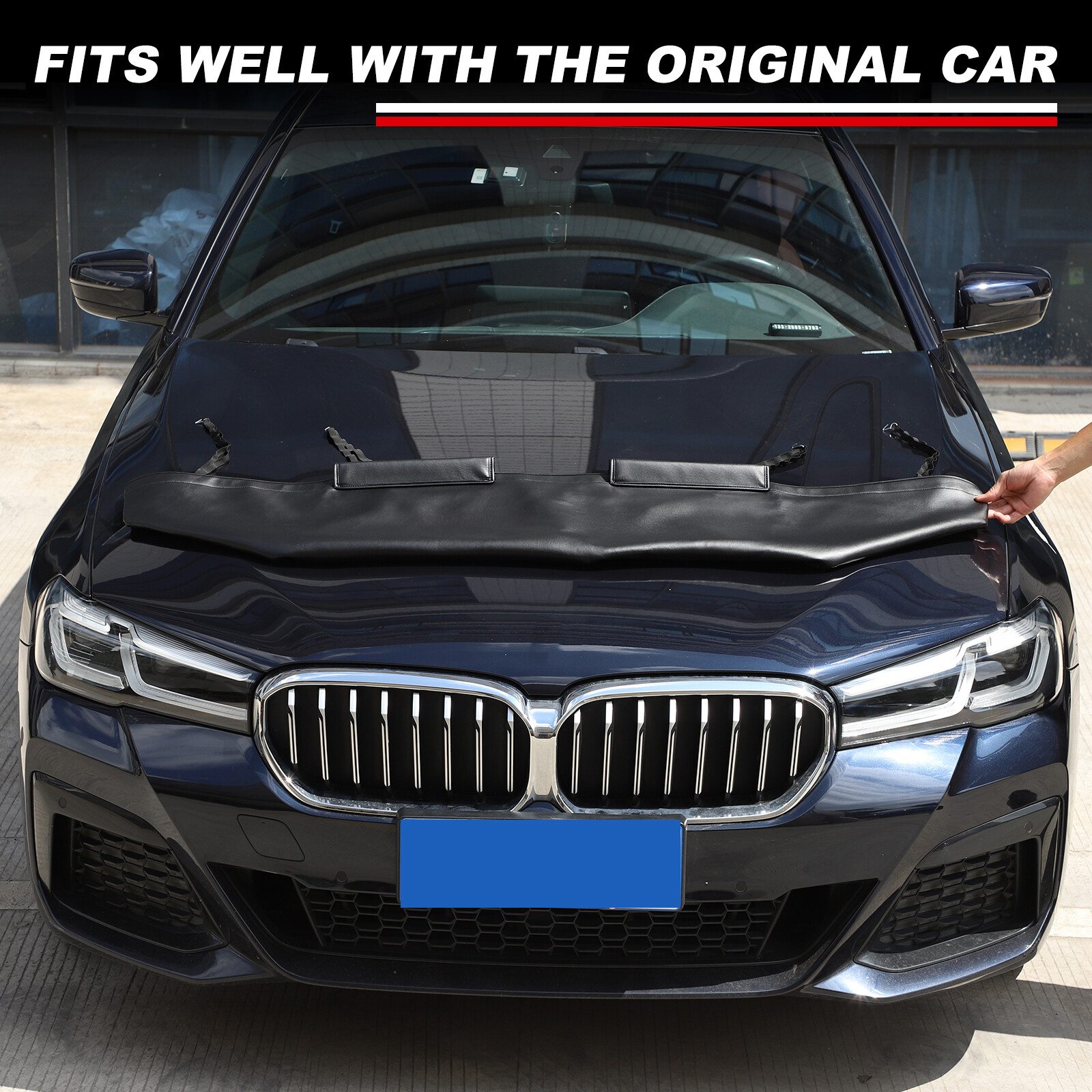 Car Bonnet Mask Hood Bra FRONT END MASK for BMW 5 Series G30 G31 2017-2023 Black