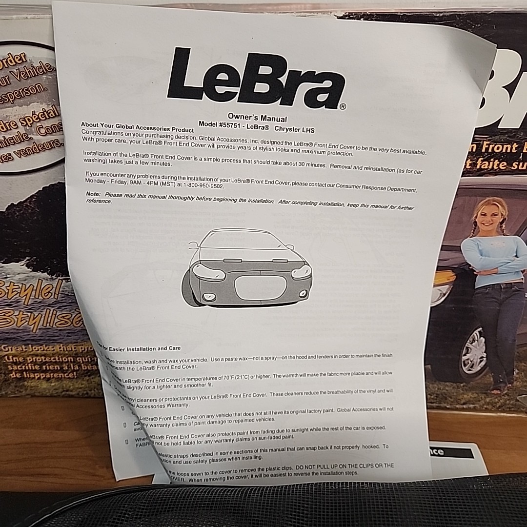 LeBra 55751‑01 Custom Front-End Cover Bra Chrysler Concorde 02-04 LHS 99-01