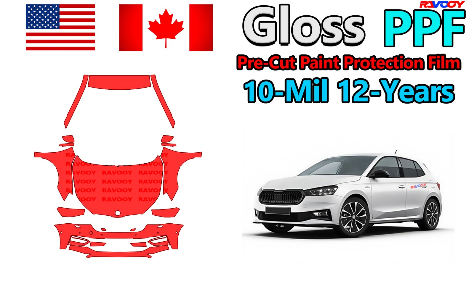 PreCut PPF Paint Protection Film For Skoda Fabia Monte Carlo 2022-2025
