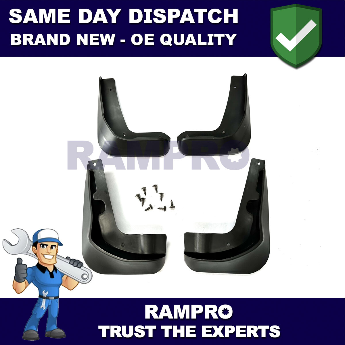 Tailored Mud Flaps Set of 4 For Ford Focus Saloon 2012-2018 Rampro