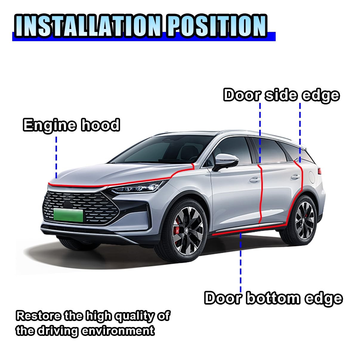 16FT/5M Car Door Edge Guards – U Shape 196.85 x 0.3 inch, Carbon Fiber