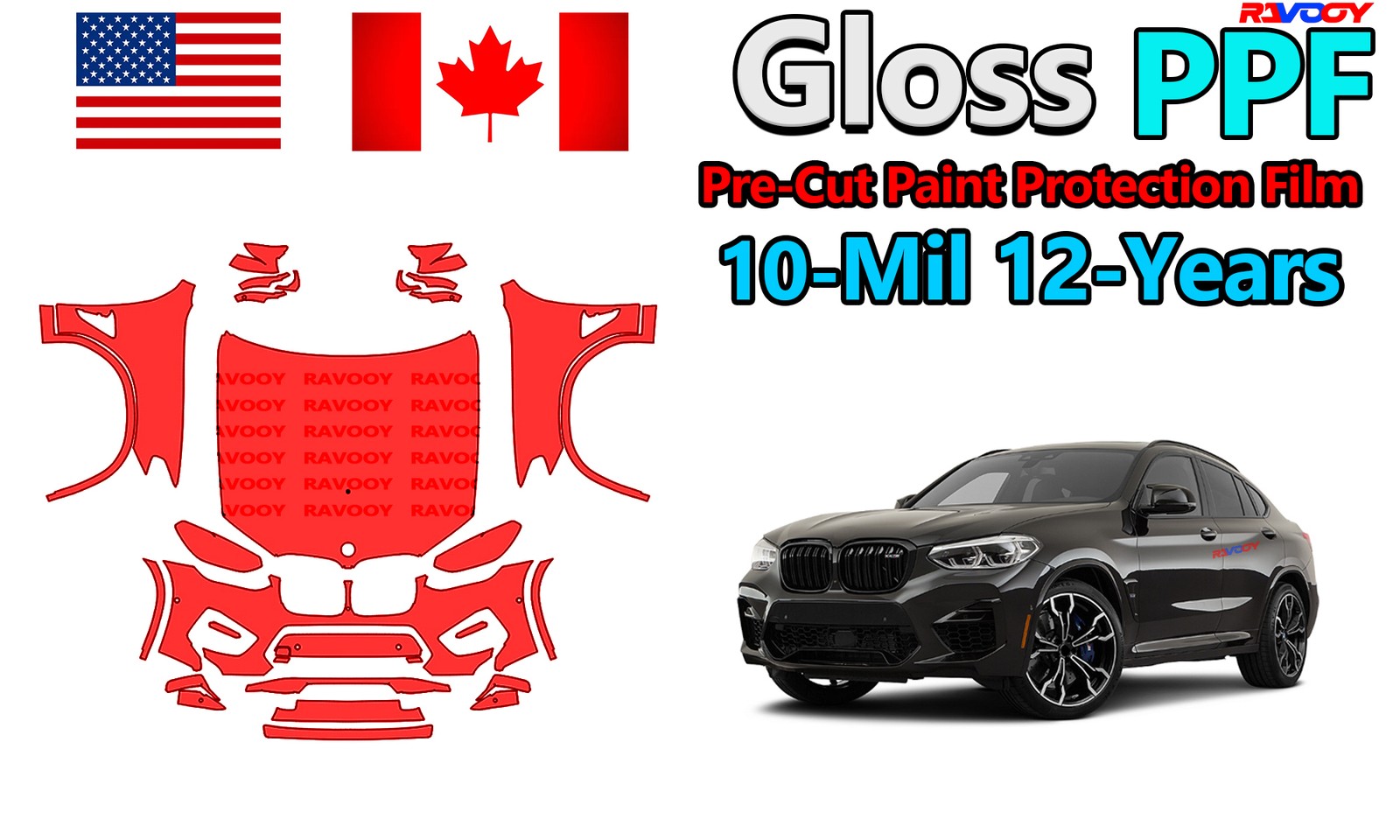 PreCut PPF Paint Protection Film For BMW X4 X4 M-X4 M Competition 2019-2021