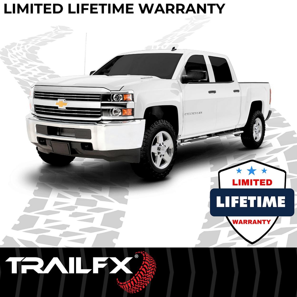 TrailFX A4002S 4 Inch Trapezoid Straight Pol Stainless Steel Plastic End Caps