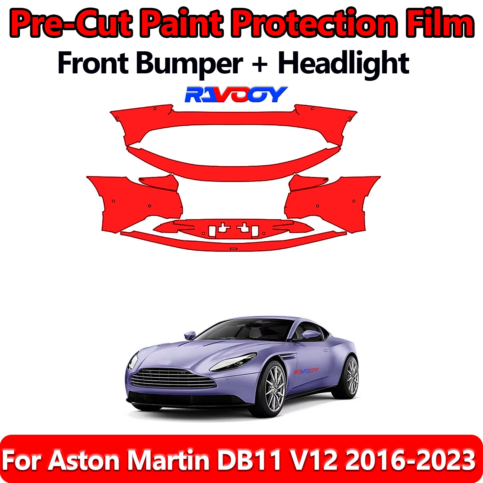 8.5Mil PreCut Front Bumper PPF Kit Film For Aston Martin DB11 V12 2016-2023