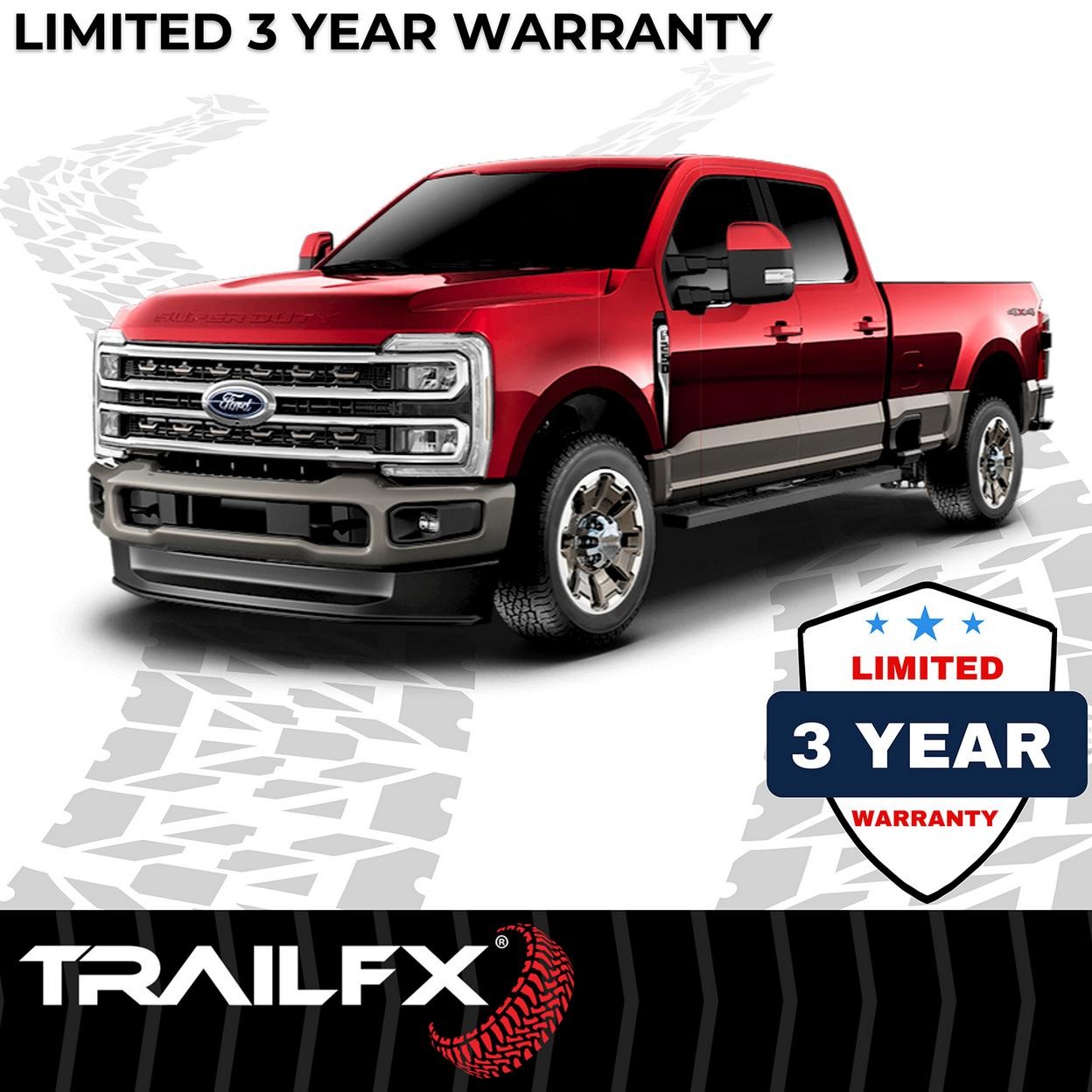 TrailFX A4004B 4 Inch Trapezoid Straight Pwdr Ctd Titanium Black Steel Plastic E