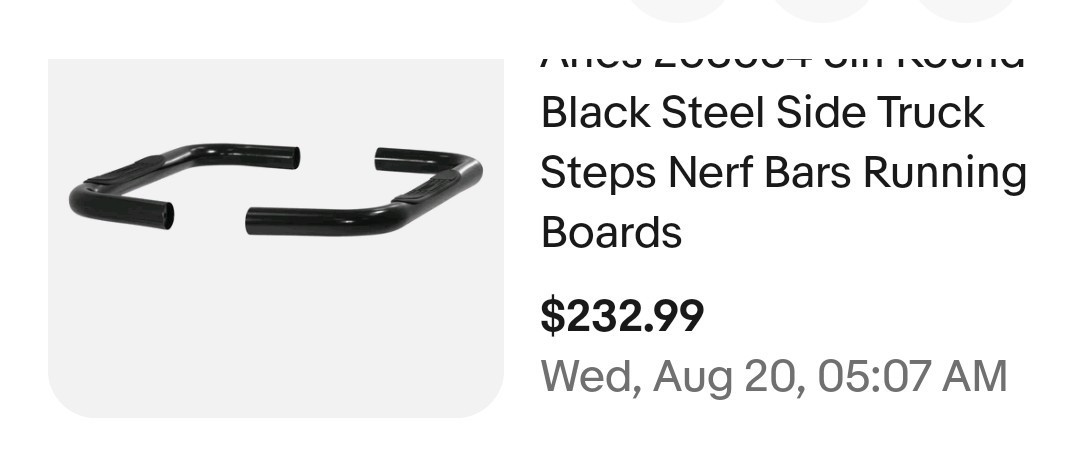 Aries 203034 3in Round Black Steel Side Truck Steps Nerf Bars Running Boards