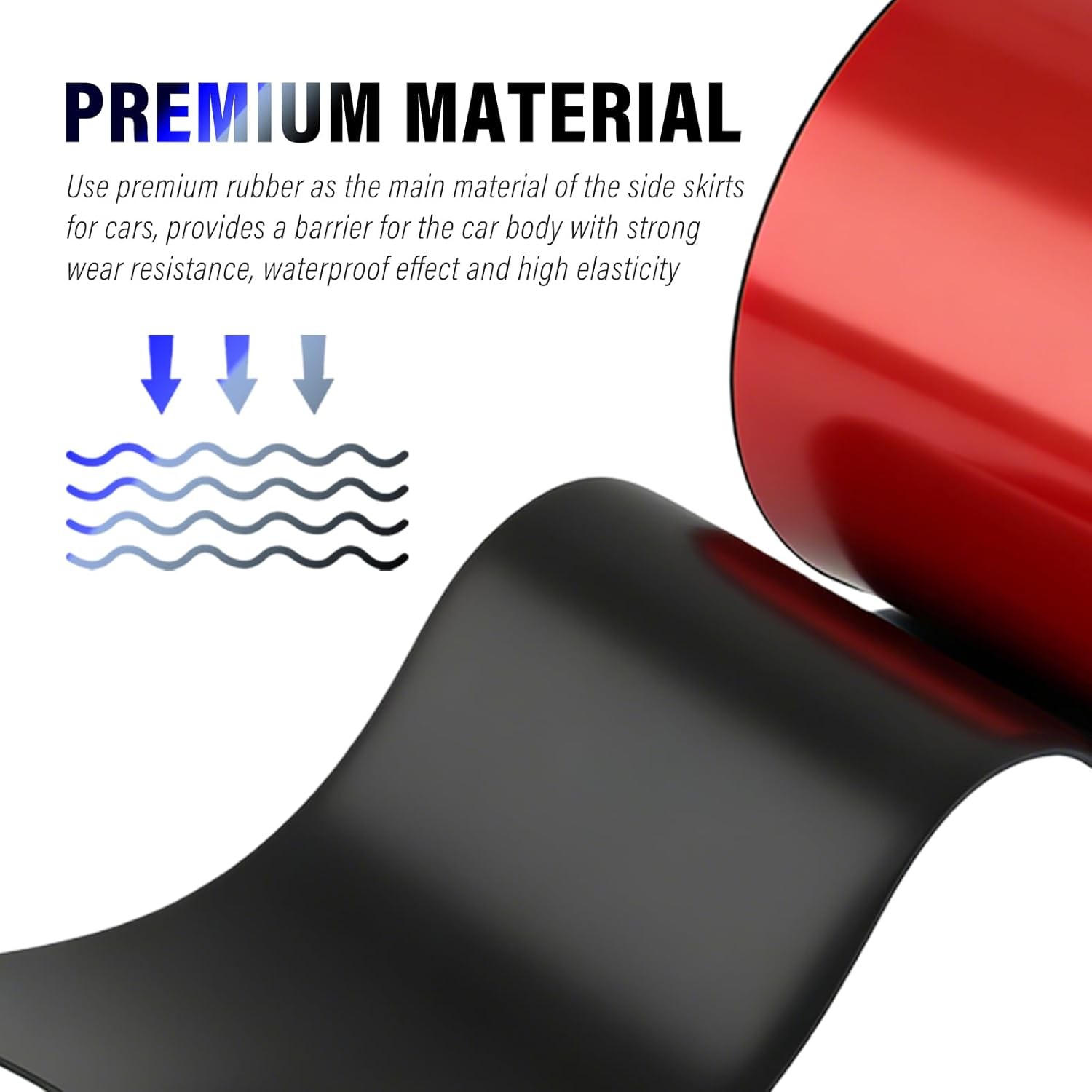 13FT Car Side Skirt Rocker Panel Trim For Dodge Rubber Anti-Scratch Edge Guards