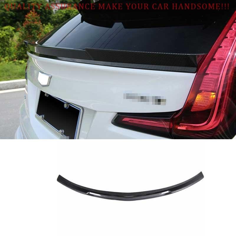 For Cadillac XT4 2019-25 Carbon Fiber look Middle Trunk middle Spoiler Wing Flap