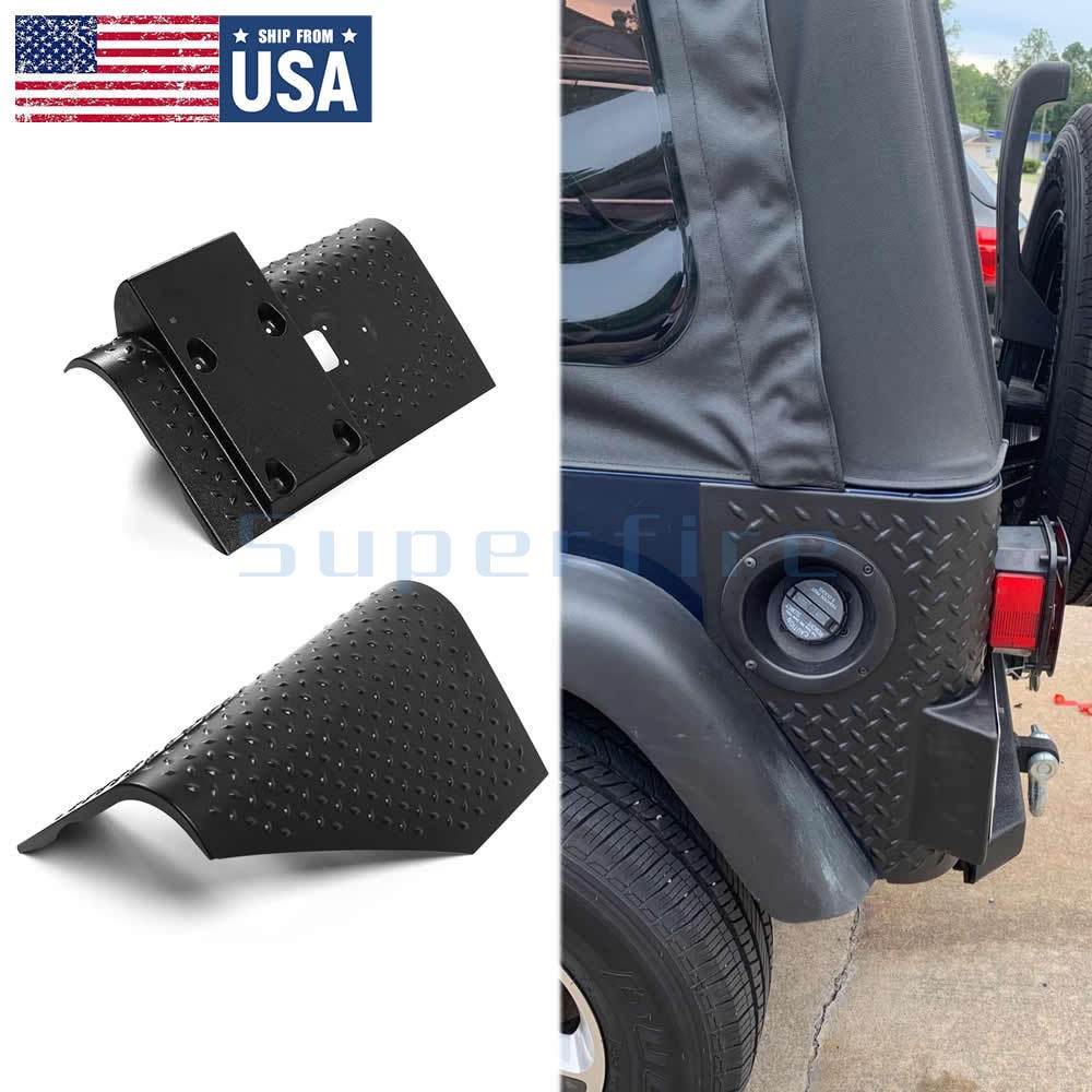 For Jeep Wrangler TJ 1997-06 Black Rear Body Corner Guards Armors Panel Kit Pair