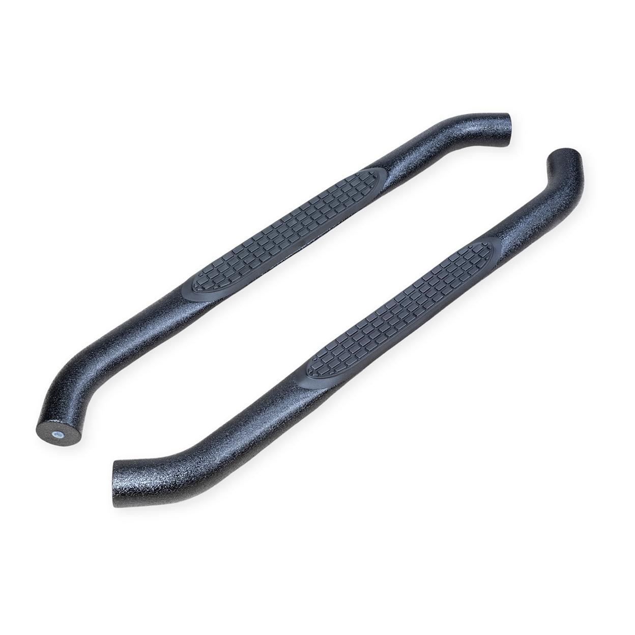 TrailFX A0056T With Step Pads 3 In Round Bent 90 Degree Powder Coated Black Stee
