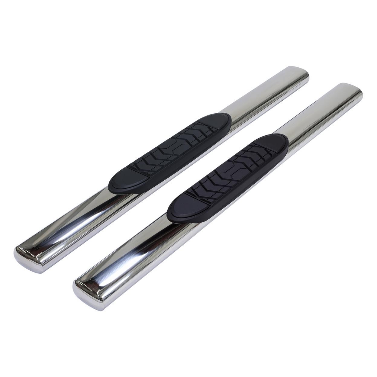 TrailFX A7040S 5 Inch Oval Straight Pol Stainless Steel Rocker Panel Mount