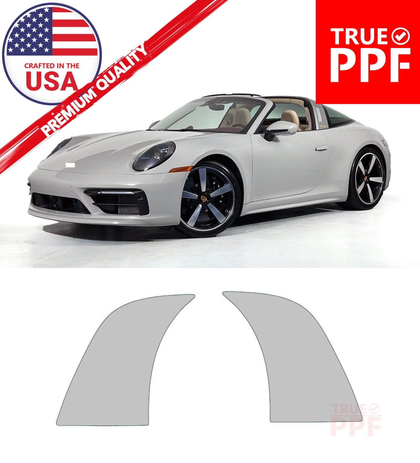 For Porsche 992 Targa 2021-2024 Stone Guard 3M Vinyl PreCut Matte Black – Pair