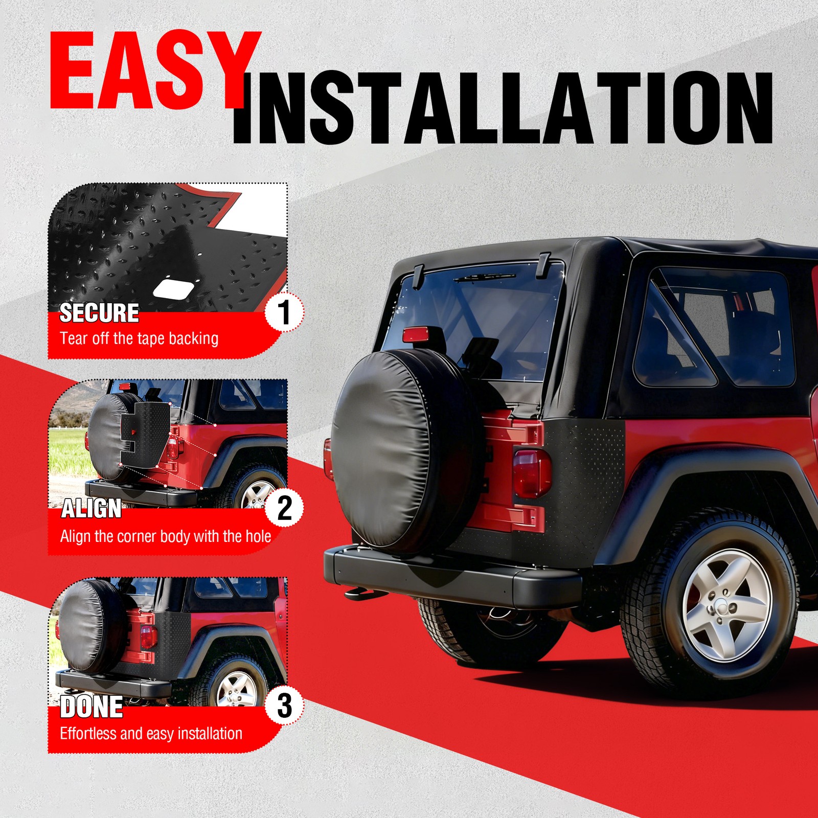 Rear Body Armor Corner Guards Cover For 1997-2006 JEEP WRANGLER TJ LH&RH