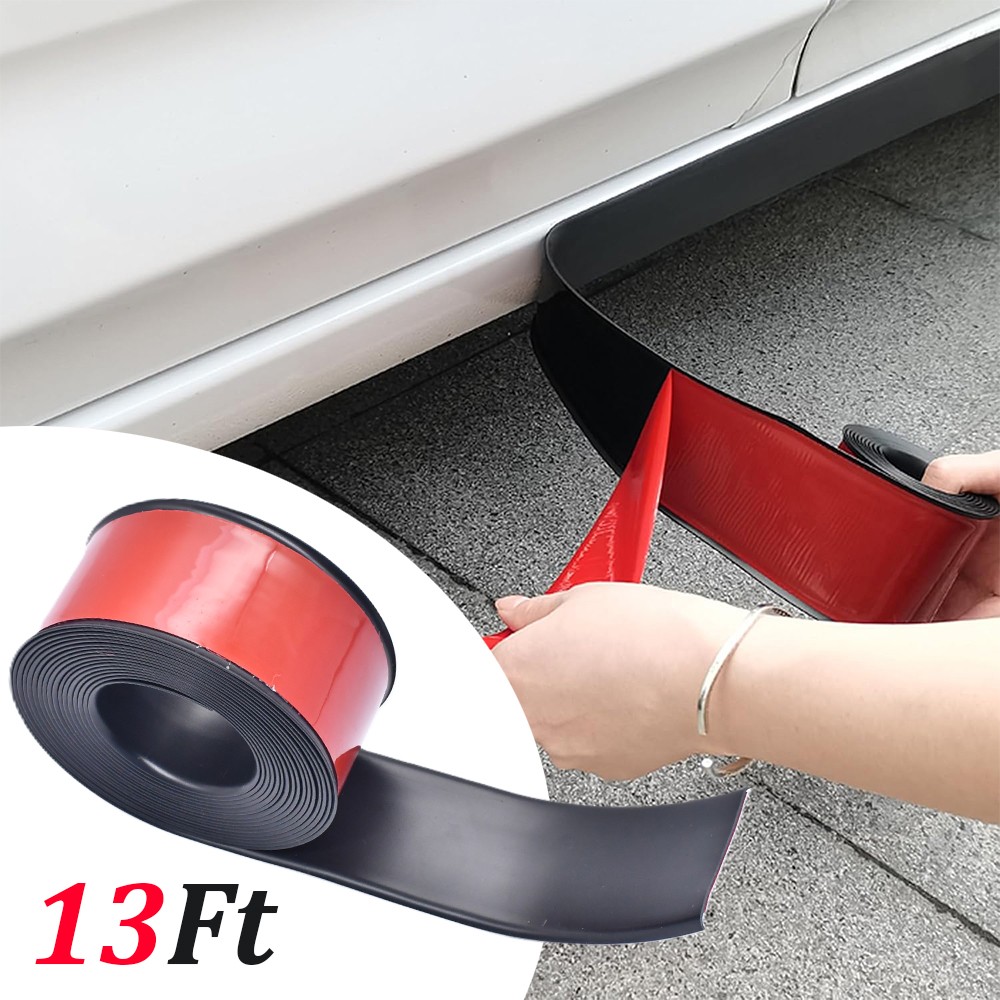 13Ft Car SUV Bumper Guard Crashworthy Rubber Side Skirts Protector Universal