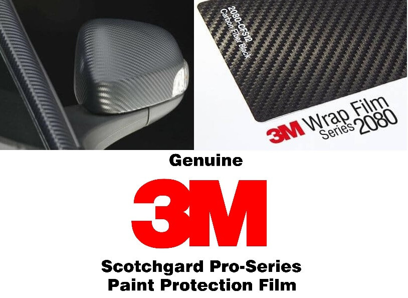 3M Black Gloss Carbon Fiber Vinyl Wrap Film Pro-Series 2080 Kit Size 2″ x 5ft