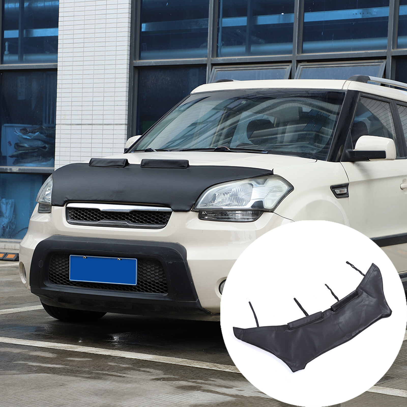 PU Leather Hood Bra Guard Protection Bug Stone Deflector Fits Kia Soul 2009-2013