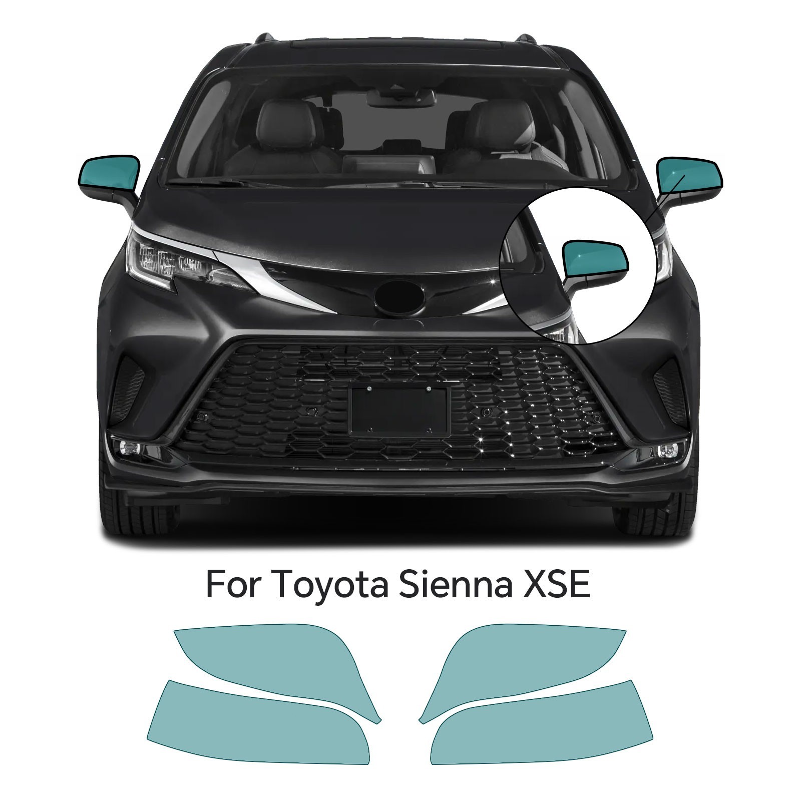 Rearview Mirror Precut Paint Protection Film TPU PPF For Toyota Sienna 2022-2025
