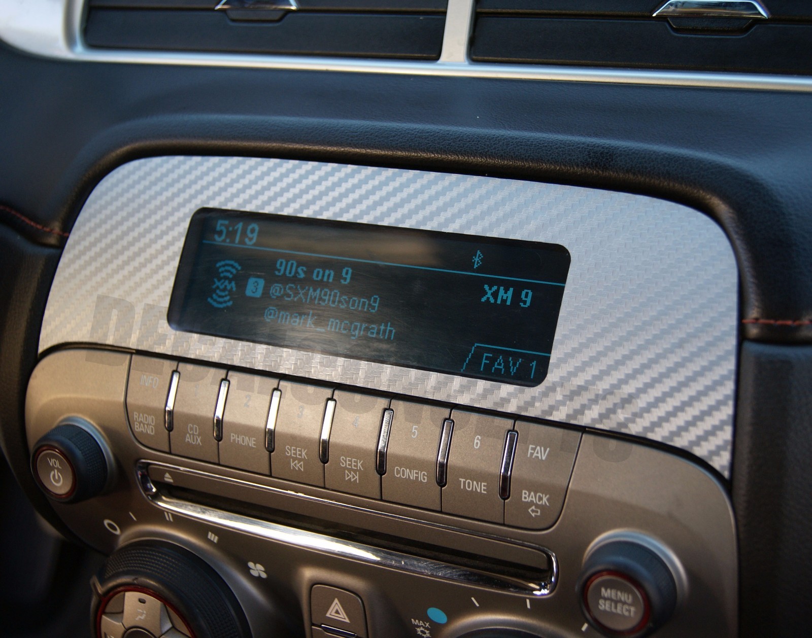 2010-2015 Camaro SILVER Carbon Fiber Radio Overlay Decal Sticker – Chevy Wrap