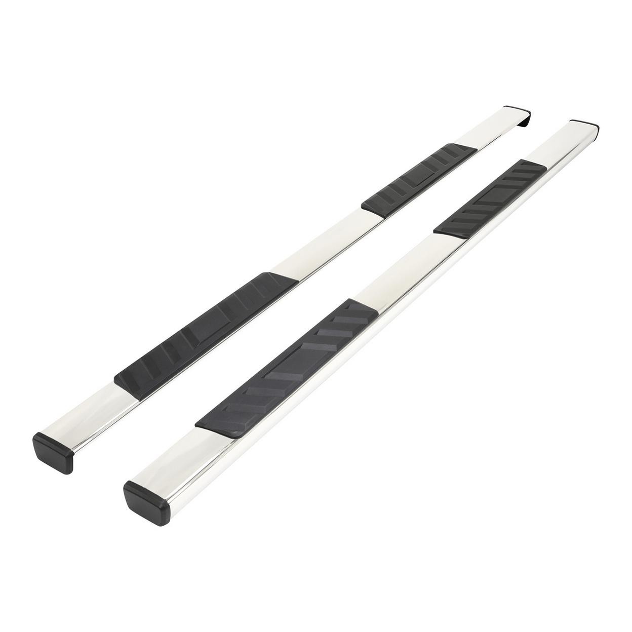 TrailFX A4015S With Step Pads 4 In Trapezoidal Straight Pol Stainless Steel With