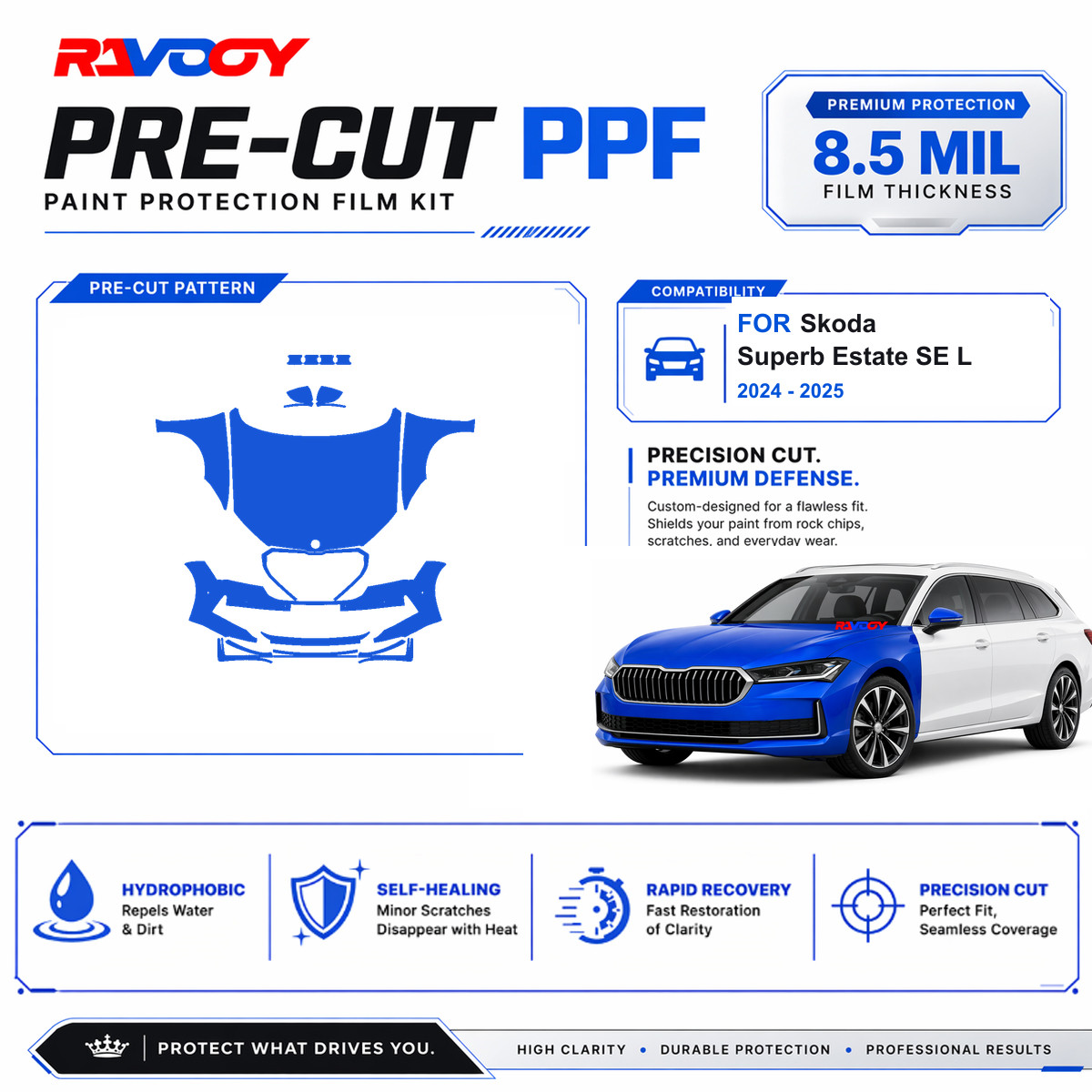 Precut PPF Clear Bra Kit For Skoda Superb Estate SE L 2024-2025