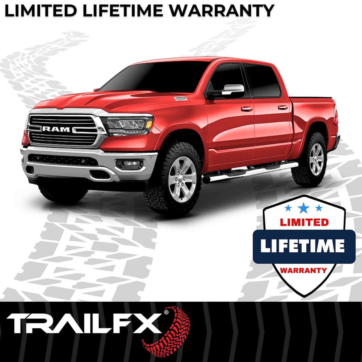 TrailFX A8249S With Step Pads 6 In Oval Straight Pol Stainless Steel With Welded