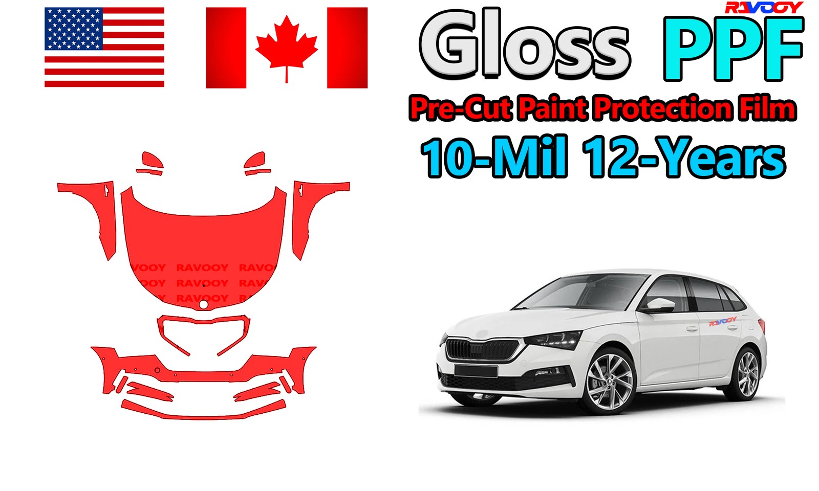 PreCut PPF Paint Protection Film For Skoda Scala Montecarlo 2019-2021