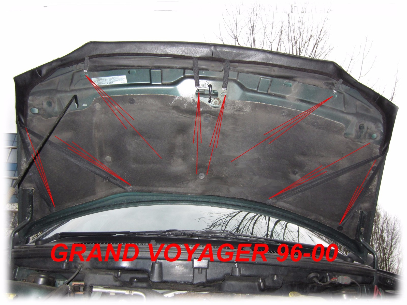 CARBON CAR HOOD BRA fit Chrysler Plymouth Grand Voyager Dodge Caravan 1996-2000