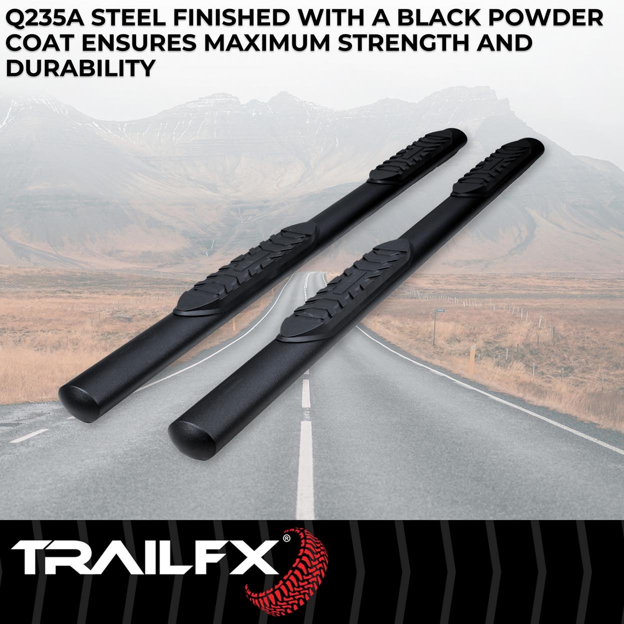 TrailFX A1561T 4 Inch Oval Straight, Rocker Panel Mount