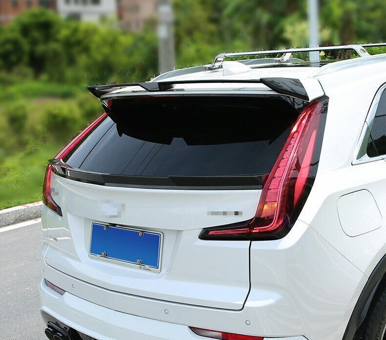 For Cadillac XT4 2019-25 Carbon Fiber look Middle Trunk middle Spoiler Wing Flap