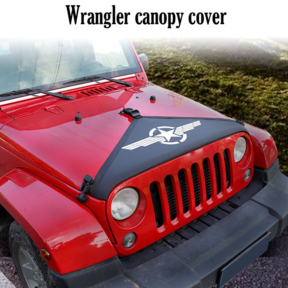Front Hood Cover Bra Protector Cover T-Style For Jeep Wrangler JK Rubicon Sahara