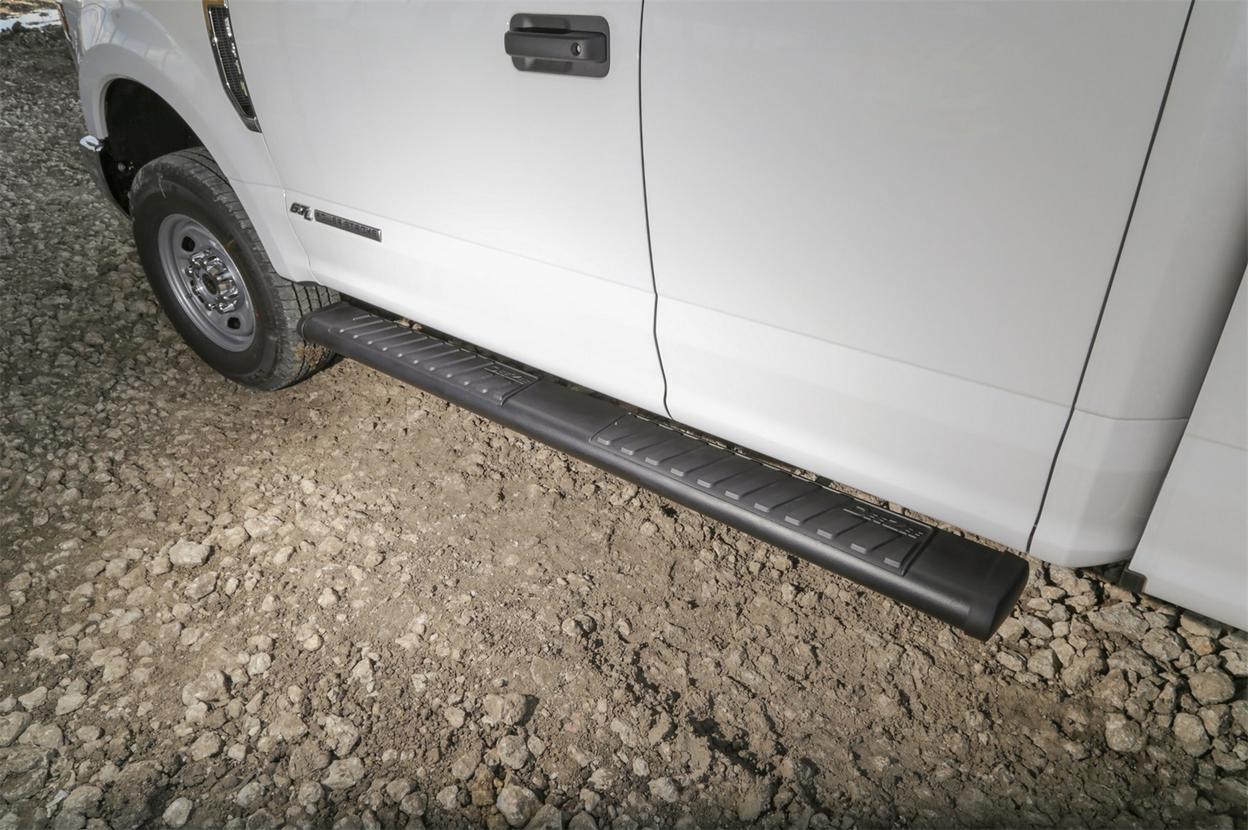 Dee Zee Textured Black Steel Side Steps 6 in. Oval Cab Length +BLK/NB/OVAL6 STEE