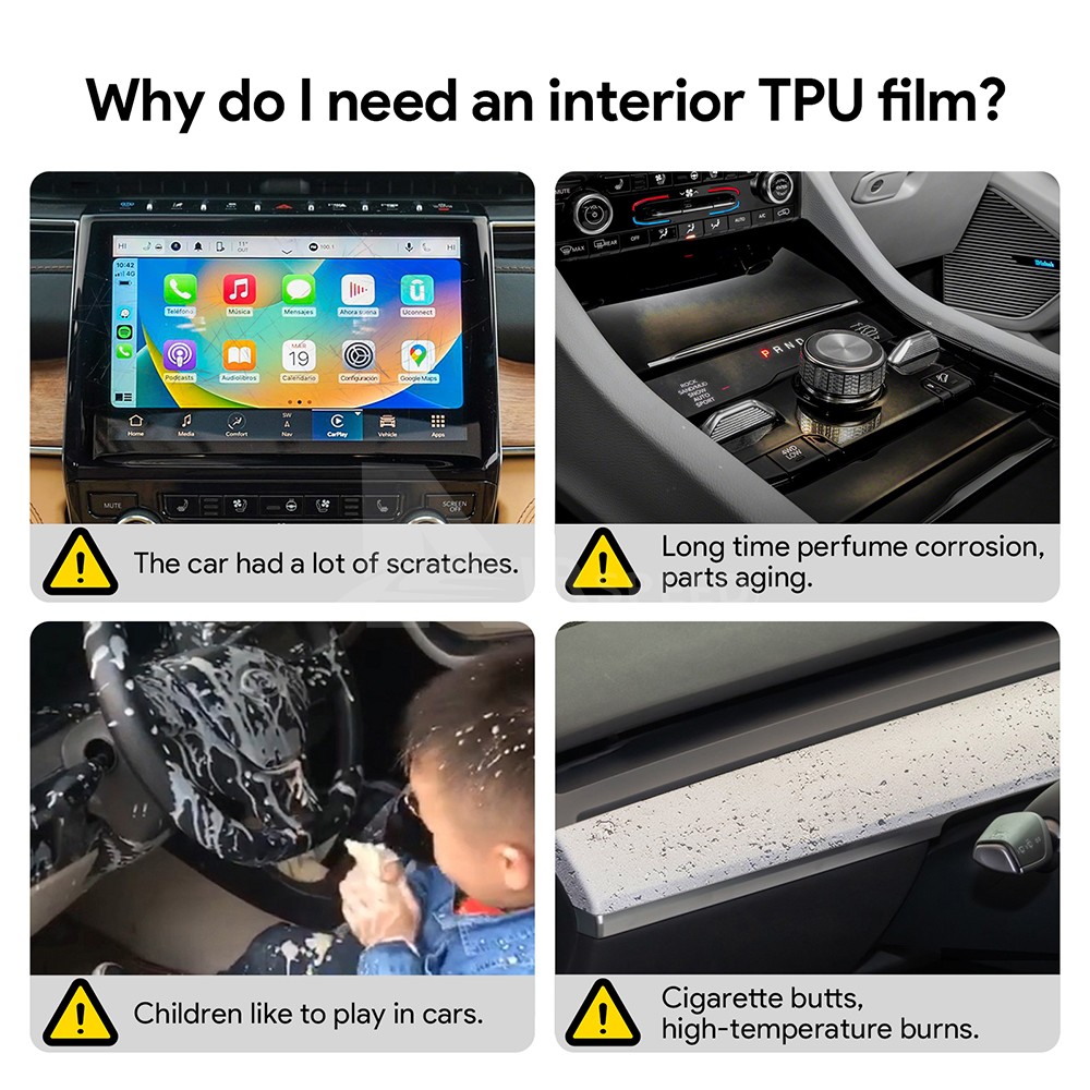 For 2021-2024 Jeep Grand Cherokee Interior Precut Paint Protection Film PPF TPU