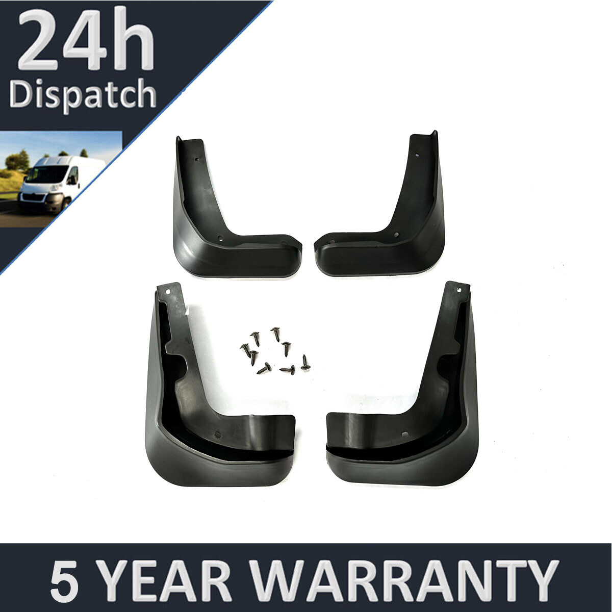 Tailored Mud Flaps Set of 4 For Ford Focus Saloon 2012-2018 Purevue