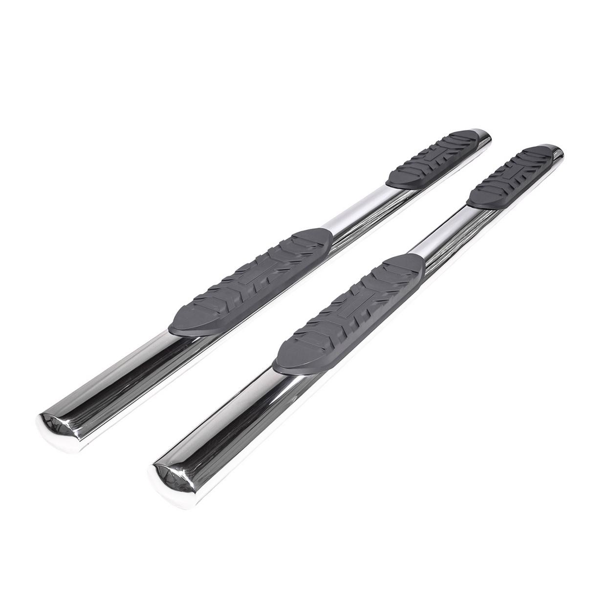 TrailFX A1523S 4 Inch Oval Straight Pol Stainless Steel Rocker Panel Mount