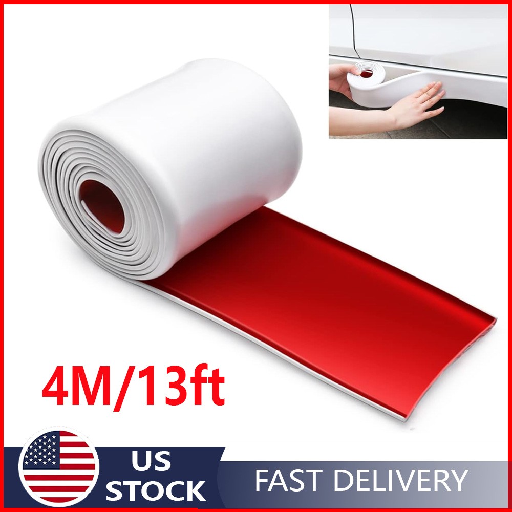 13FT Side Skirt Rocker Panel Trim For Honda White Rubber Anti-Scratch Edge Guard