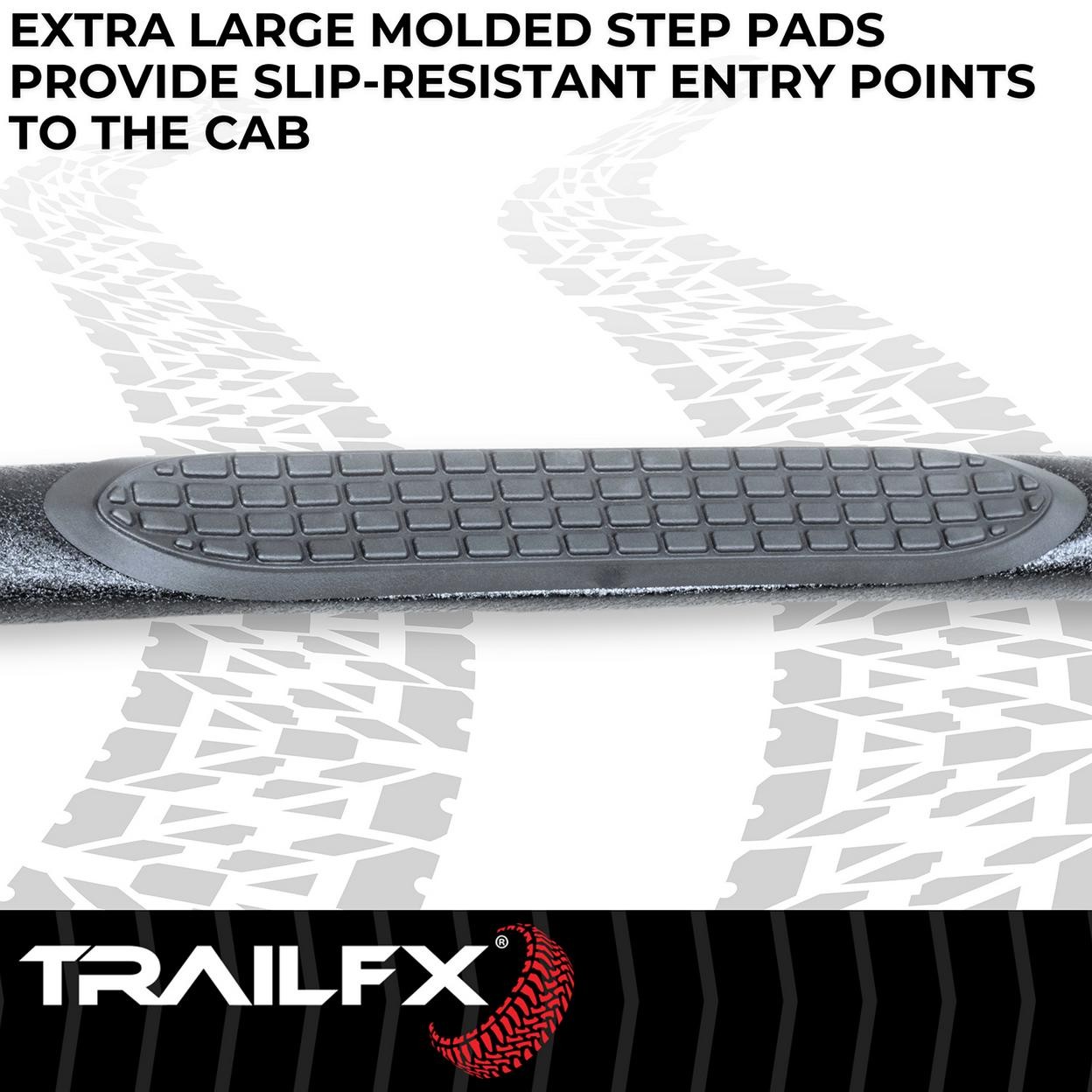 TrailFX A0027T 3 Inch Round Bent Textured Black Steel Without End Caps Frame Bod