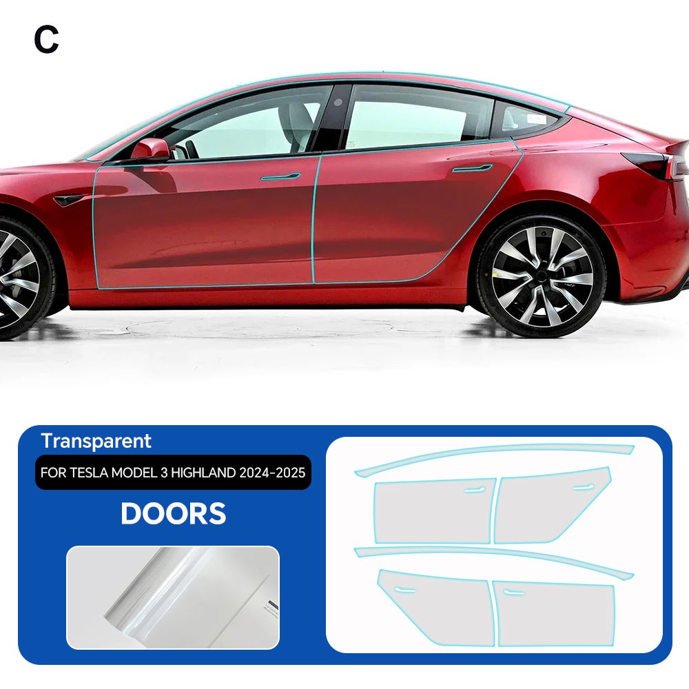 2024-2026 Tesla Model 3 Highland Full Car PreCut Paint Protection Film Clear PPF