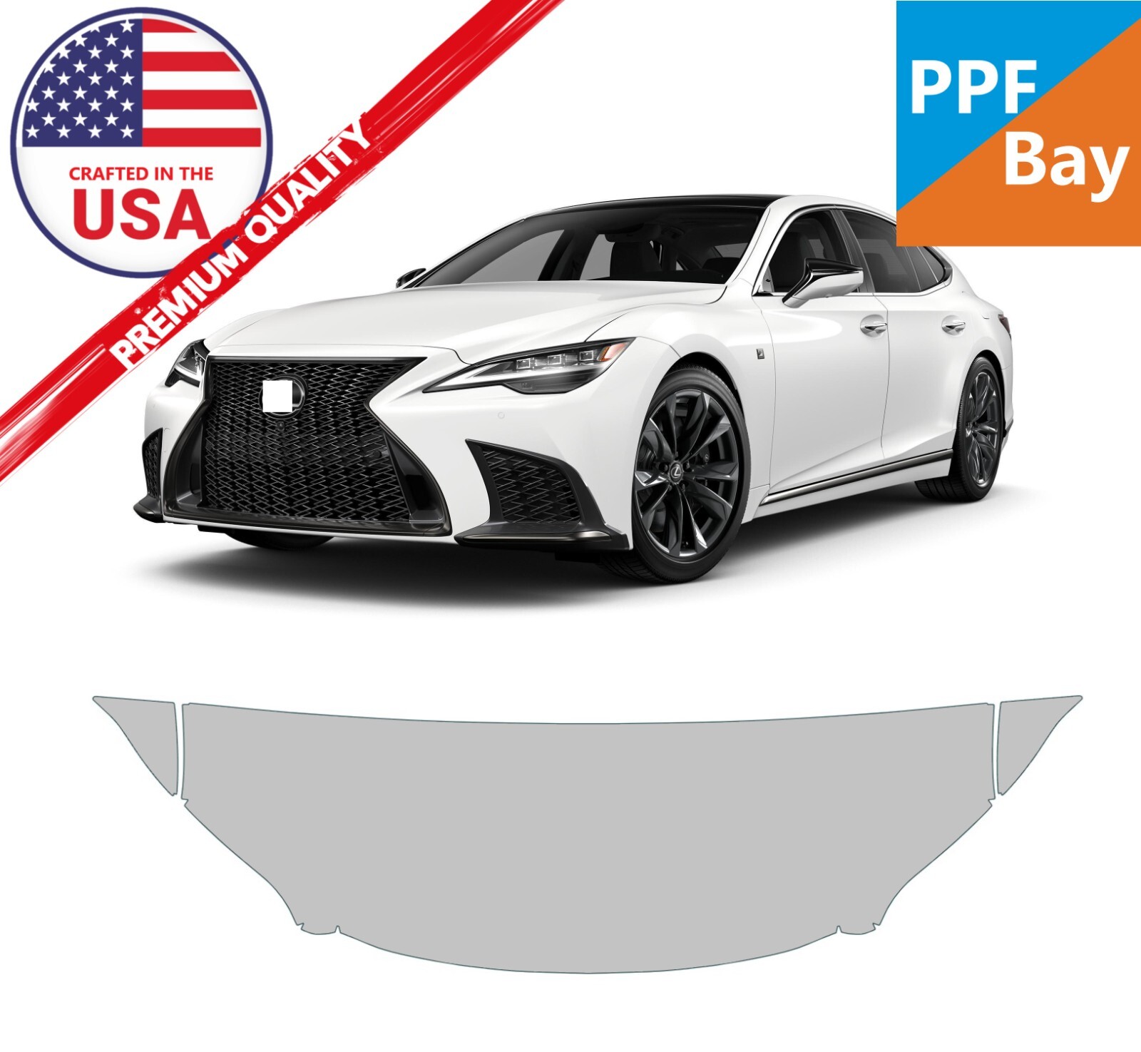 For Lexus LS/LS F Sport 21-25 Hood/Fender 24″ Paint Protection Film PreCut PPF