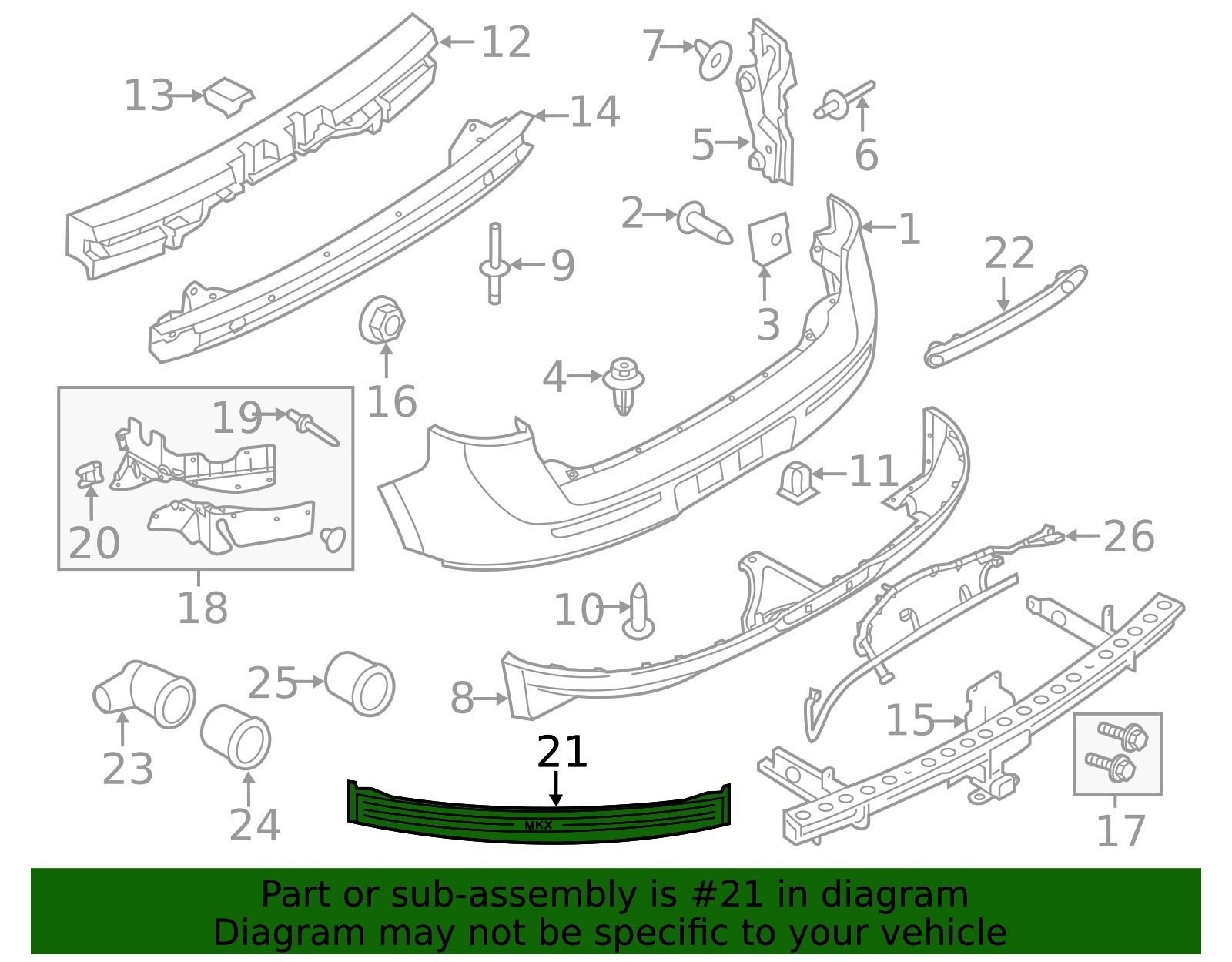 NEW OEM Ford Rear Bumper Scratch Protector BA1Z-17B807-A Lincoln MKX 2011-2015