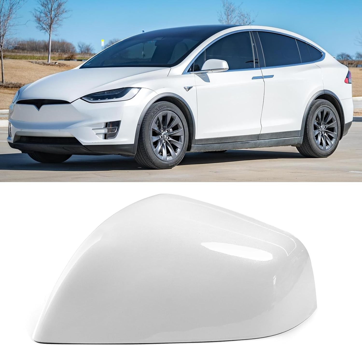 Tesla Model X Mirror Cover 2016-2025 Left Driver Side Clip-on Cap 1054430-11-D