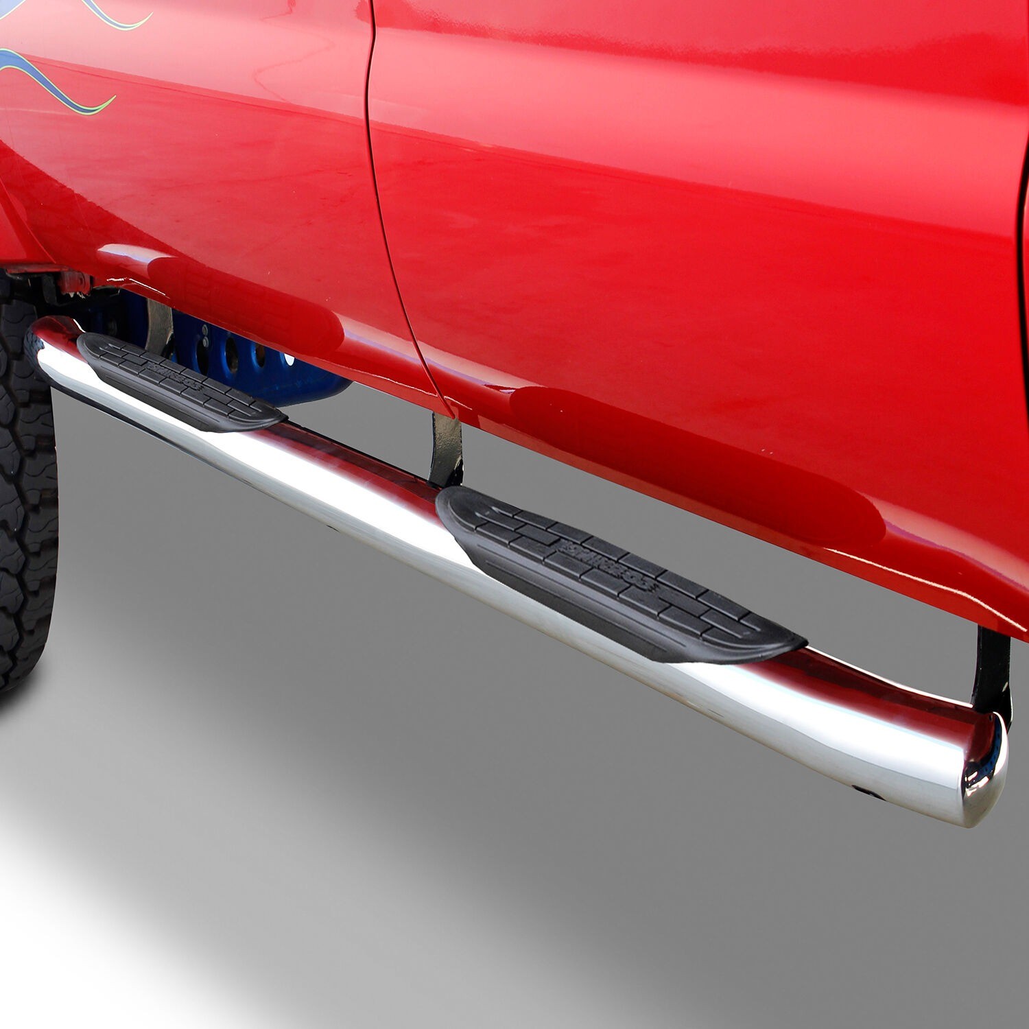 Go Rhino 67051PS 415 Side Steps w Mounting Brackets Kit – Welded End Caps