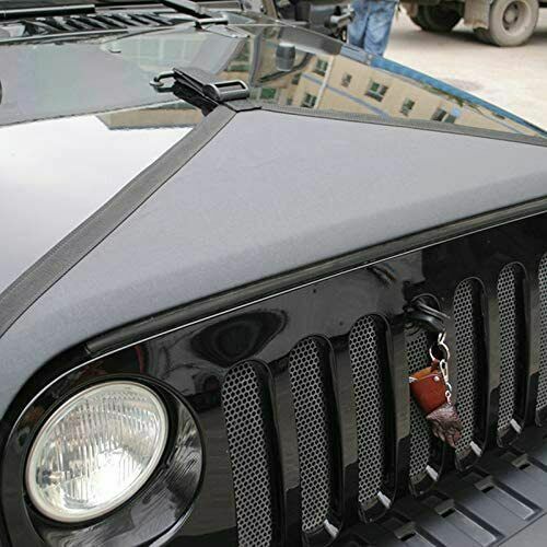 For Jeep Wrangler JK 07+ Front Hood Cover Bra Cover T-Style Protector Trim Black